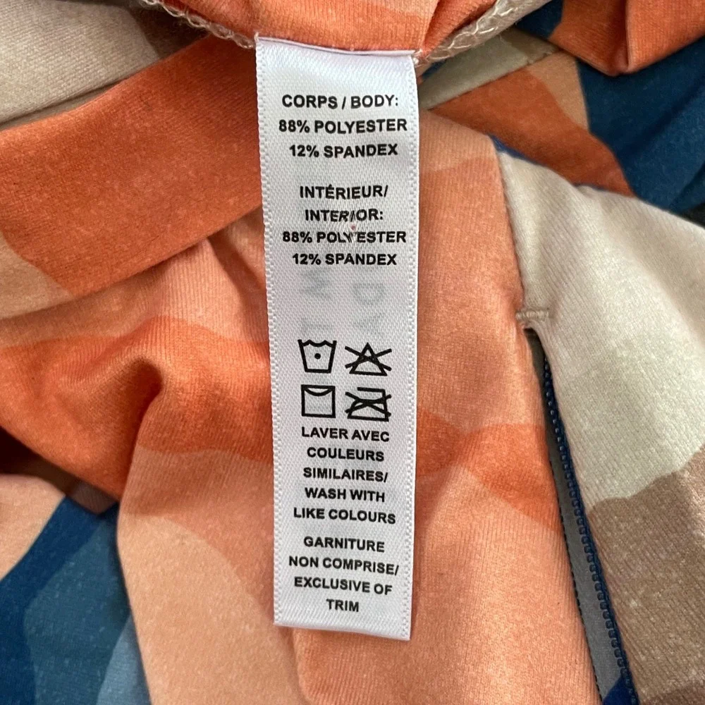 Freedom Trail Kyodan Dress Women M Multicolor Wavy Print Active Built-in Bra - Picture 3 of 9